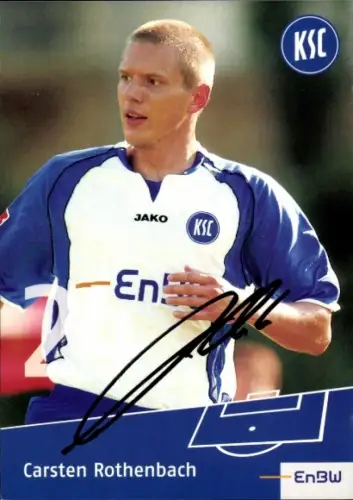 Autogrammkarte Fußballer Carsten Rothenbach, Karlsruher SC, Autogramm