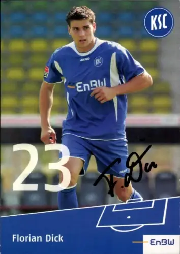 Autogrammkarte Fußballer Florian Dick, Karlsruher SC, Autogramm