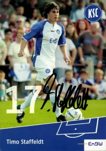 Autogrammkarte Fußballer Timo Staffeldt, Karlsruher SC, Autogramm