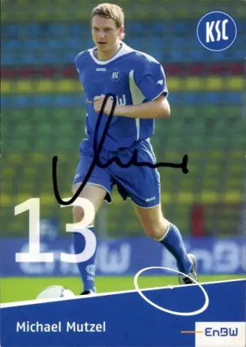 Autogrammkarte Fußballer Michael Mutzel, Karlsruher SC, Autogramm