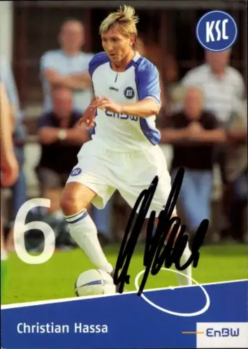 Autogrammkarte Fußballer Christian Hassa, Karlsruher SC, Autogramm