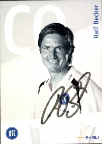 Autogrammkarte Co Trainer und Scout Ralf Becker, Karlsruher SC, Autogramm
