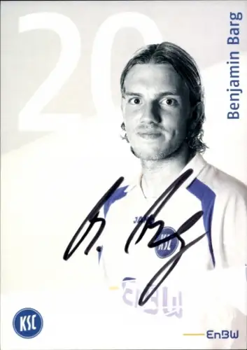 Autogrammkarte Fußballer Benjamin Barg, Karlsruher SC, Autogramm