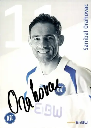 Autogrammkarte Fußballer Sanibal Orahovac, Karlsruher SC, Autogramm