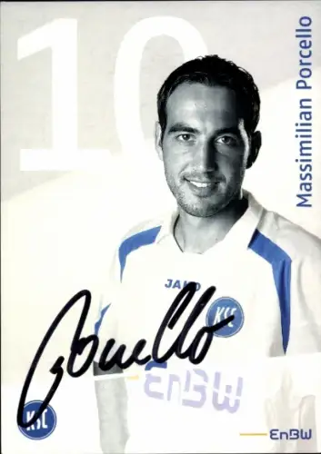 Autogrammkarte Fußballer Massimilian Porcello, Karlsruher SC, Autogramm