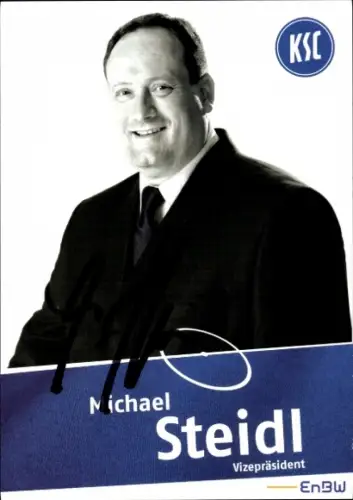 Autogrammkarte Vizepräsident Michael Steidl, Karlsruher SC, Autogramm