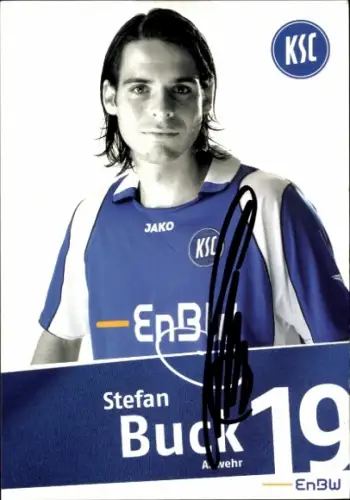 Autogrammkarte Fußballer Stefan Buck, Karlsruher SC, Autogramm