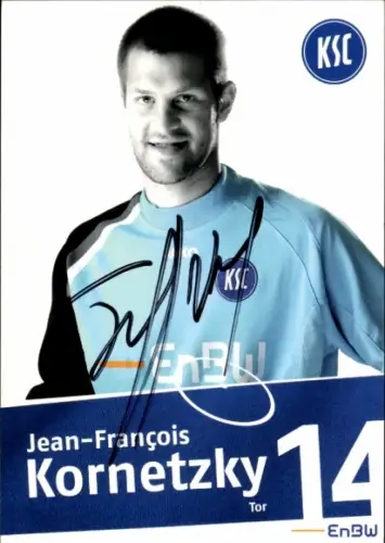 Autogrammkarte Fußballer Jean-Francois Kornetzky, Karlsruher SC, Autogramm