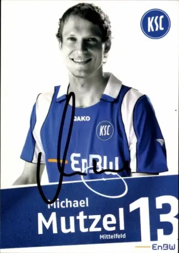 Autogrammkarte Fußballer Michael Mutzel, Karlsruher SC, Autogramm