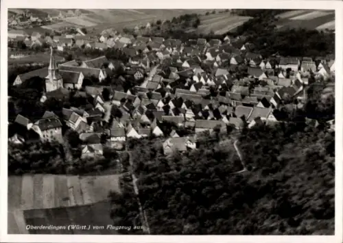 Ak Oberderdingen im Kraichgau Württemberg, Fliegeraufnahme