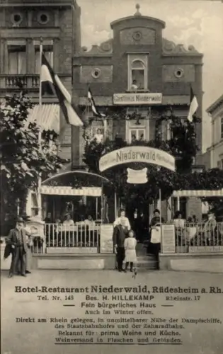 Ak Rüdesheim am Rhein, Hotel-Restaurant Niederwald, Rheinstraße 17