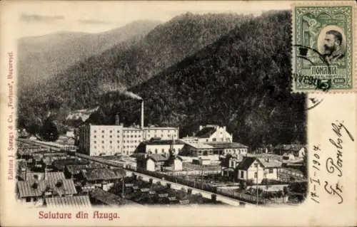 Ak Azuga Rumänien, Gesamtansicht