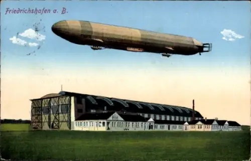 Ak Friedrichshafen am Bodensee, Zeppelin, Luftschiffhalle