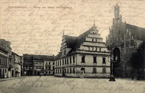 Ak Sommerfeld Kremmen im Havelland, Markt, Rathaus