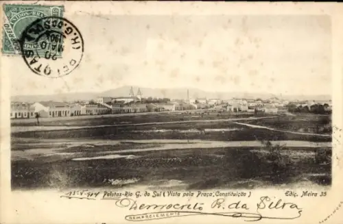 Ak Brasilien, Pelotas Rio G. do Sul, Vista pela Praca Constituição