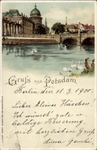 Litho Potsdam, Stadtschloss, Langebrücke