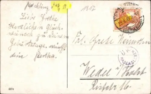 Ak Mädchen mit Blumen, Portrait