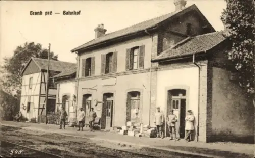 Ak Grandpré Grand Pré Ardennes, Bahnhof