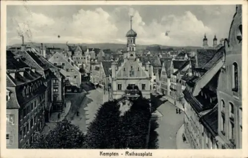 Ak Kempten im Allgäu Schwaben, Kempten Rathausplatz, Stadtansicht,  Gebäude