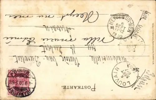 Künstler Ak Frankfurt am Main, Mainpartie, Kirche