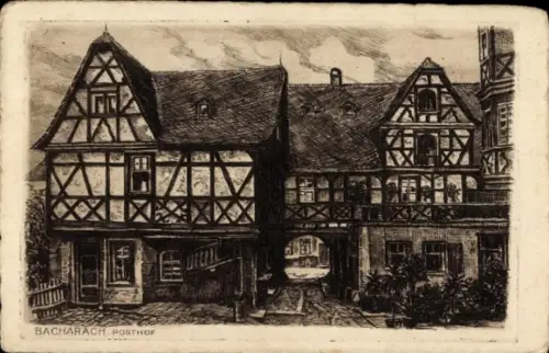 Ak Bacharach am Rhein, Posthof