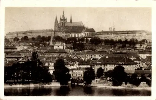 Ak Hradčany Hradschin Praha Prag Tschechien, Schloss Hradschin, Kathedrale St. Veit, Stadtansicht
