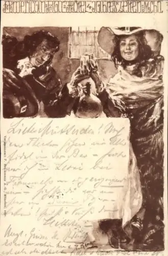 Künstler Ak Rieth, P., München, Hotel Vier Jahreszeiten, American Bar