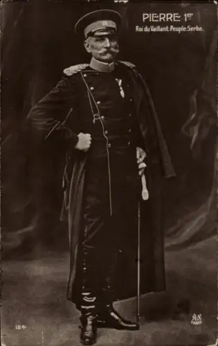 Ak König Peter I. Karadjordjevic von Jugoslawien, Serbien, Portrait, Uniform