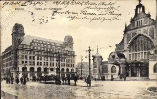 Ak Essen im Ruhrgebiet, Handelshof, Bahnhof