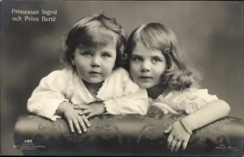 Ak Prinz Bertil, Prinzessin Ingrid, Portrait