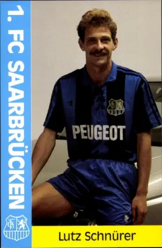 Autogrammkarte Fußballer Lutz Schnürer, 1. FC Saarbrücken, Autogramm