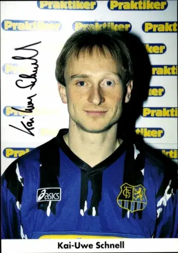 Autogrammkarte Fußballer Kai-Uwe Schnell, 1. FC Saarbrücken, Autogramm