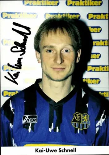Autogrammkarte Fußballer Kai-Uwe Schnell, 1. FC Saarbrücken, Autogramm