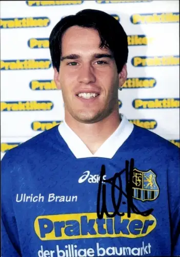 Autogrammkarte Fußballer Ulrich Braun, 1. FC Saarbrücken, Autogramm