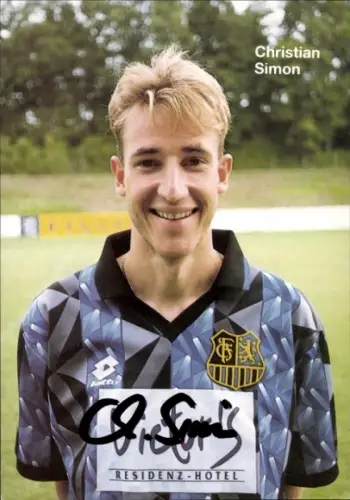 Autogrammkarte Fußballer Christian Simon, 1. FC Saarbrücken, Autogramm