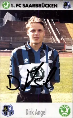 Autogrammkarte Fußballer Dirk Angel, 1. FC Saarbrücken, Autogramm
