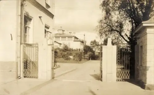 Foto Ak Wyborg Wiborg Viipuri Russland, Gebäude, Eingang, Tor