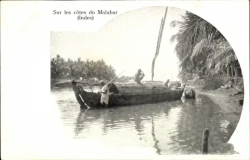 Ak Strasbourg Straßburg Elsass Bas Rhin, Völkerschau, Indien, Ruderboot