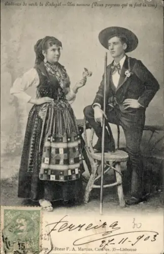 Ak Minho Portugal, Namorados, Volkstrachten