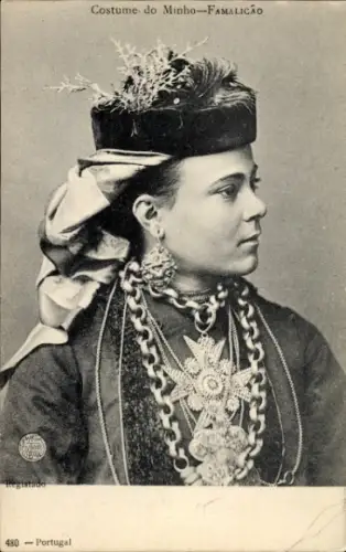 Ak Portugal, Costume do Minho, Famalicao, Portugiesin