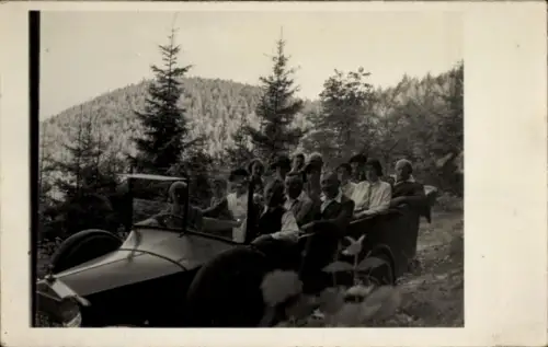 Foto Ak Bergstraße, Ausflug mit dem Auto, Automobil
