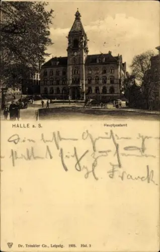 Ak Halle an der Saale, Hauptpostamt,   von 1905, Dr. Trenkler Co.