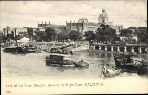 PC Calcutta Kolkata Calcutta India, View of the River Hooghly, showing the High Court
