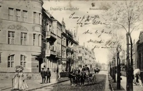 Ak Wrzeszcz Langfuhr Gdańsk Danzig, Brunshöferweg, Kutsche