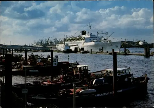 Ak Hamburg Mitte Altstadt, Passagierschiffe an der Überseebrücke