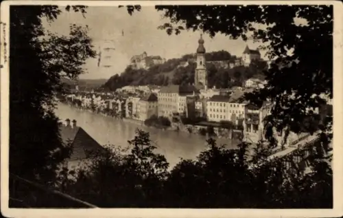 Ak Burghausen an der Salzach Oberbayern, Teilansicht