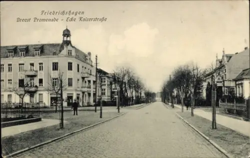 Ak Berlin Köpenick Friedrichshagen, Breest Promenade Ecke Kaiserstraße