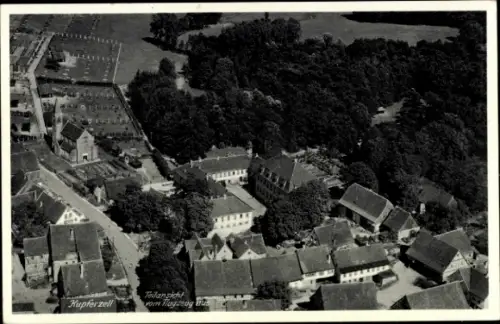 Ak Kupferzell in Württemberg, Luftaufnahme von  Teilansicht vom Flugzeug