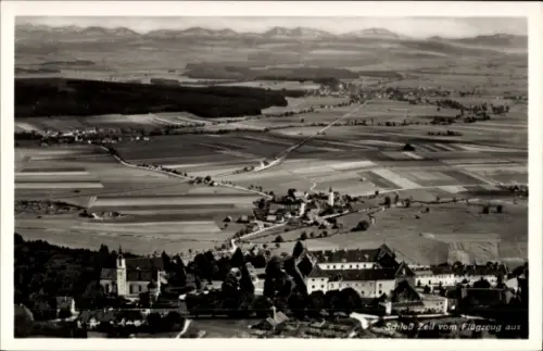 Ak Leutkirch im Allgäu Württemberg, Schloss Zeil, Fliegeraufnahme