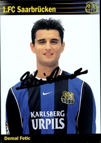 Autogrammkarte Fußballer Demal Fetic, 1. FC Saarbrücken, Autogramm
